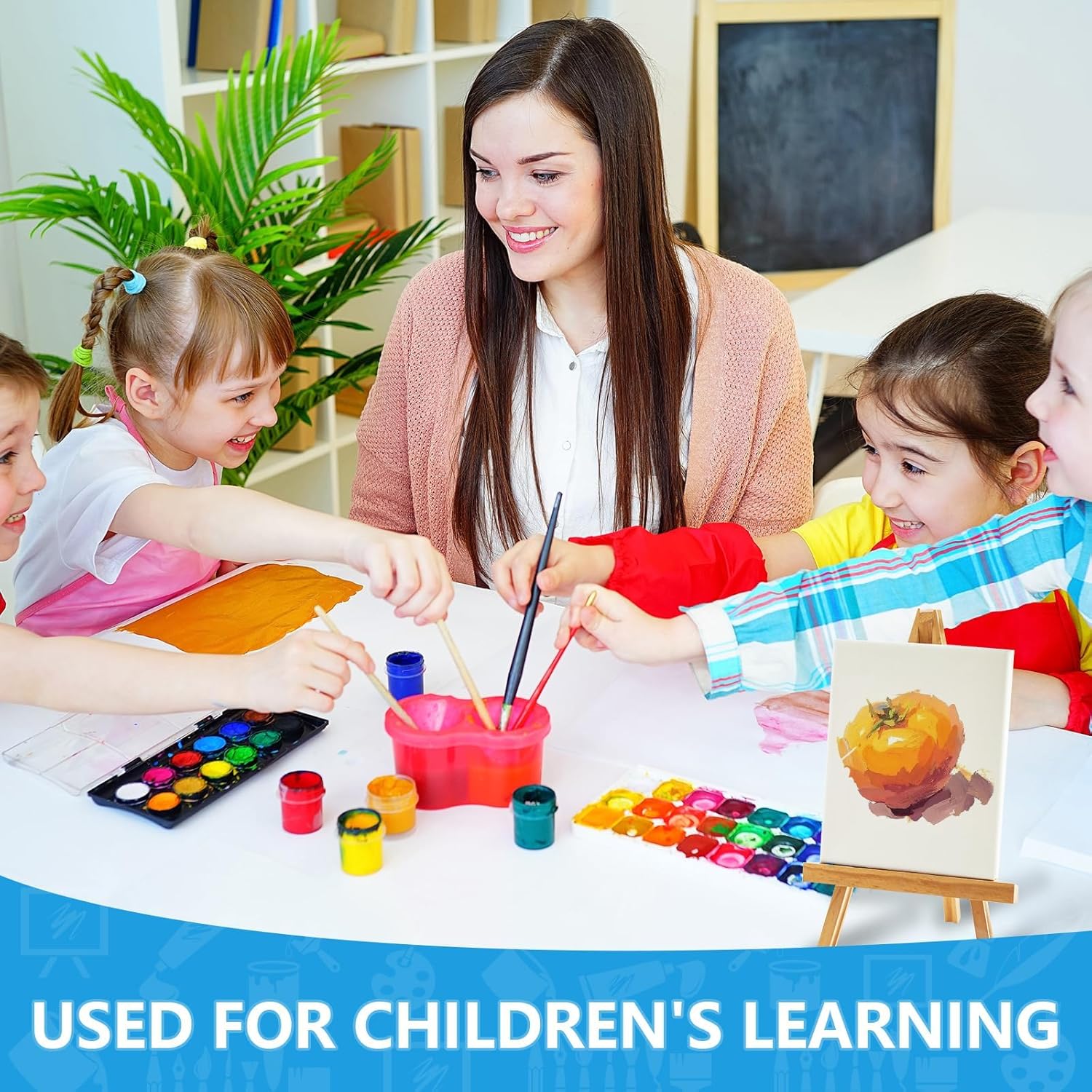 ESRICH Small Canvases for Painting, 6 Pack Canvas 5x7 Inch Stretched Canvas 2/5" Profile Primed Acid Free Painting Canvas for Kids for Oil Paint,Watercolor,Acrylic Paint,Gouache &Tempera. - Image 7