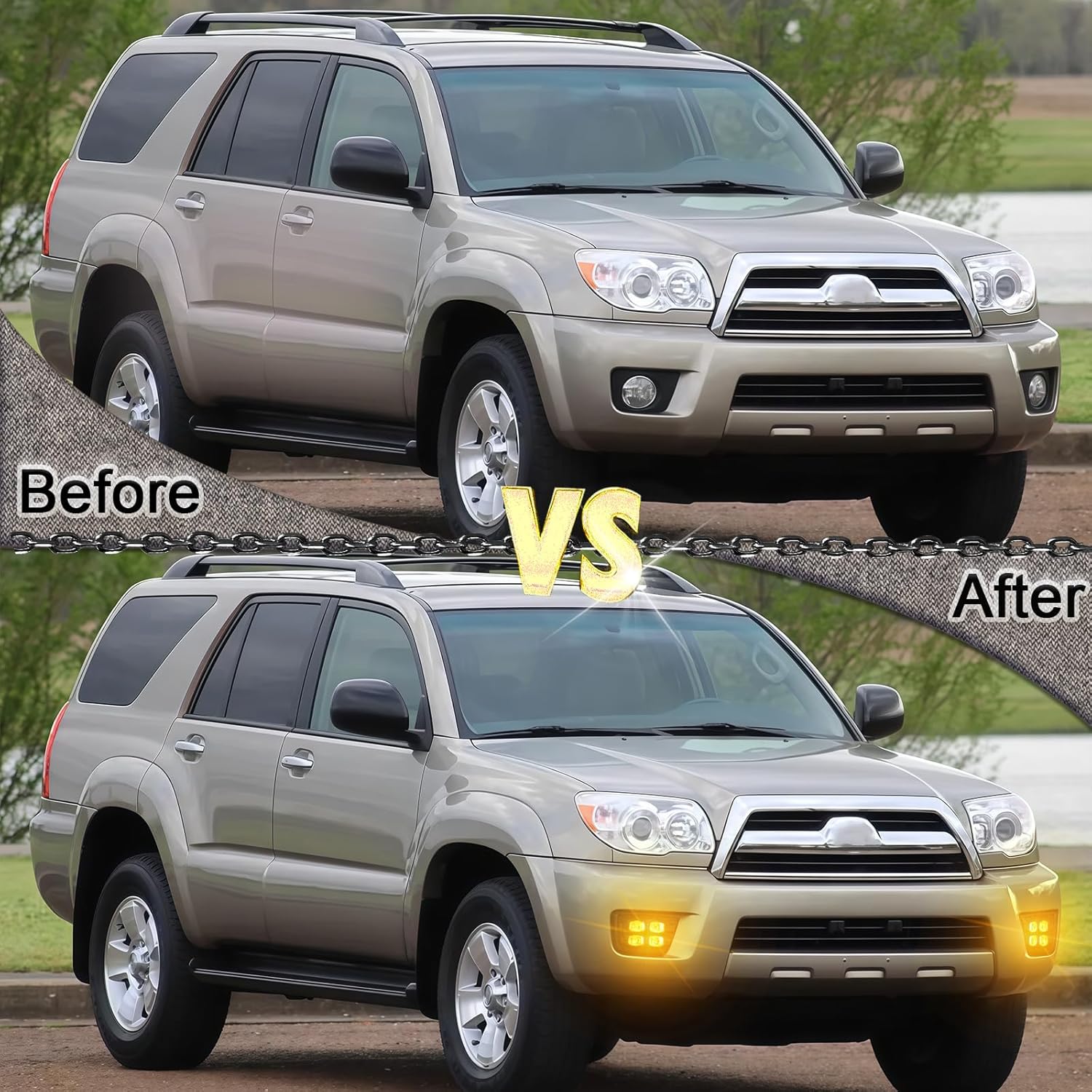 BINGIGOO 2PCS Front Fog Lights LED Switchback LED Daytime Running Amber Turn Signal light Compatible with Toyota 4Runner 2006-2009 SR5 Limited DRL