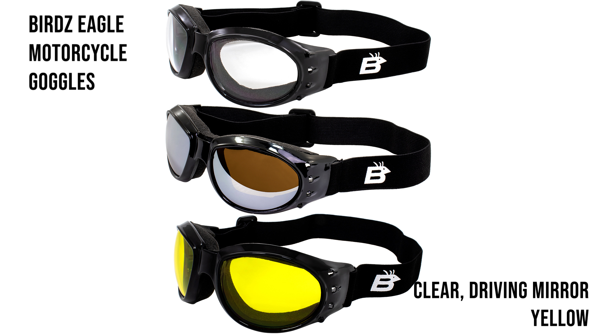 Birdz Eyewear Motorcycle Goggles With Interchangeable Lenses Two