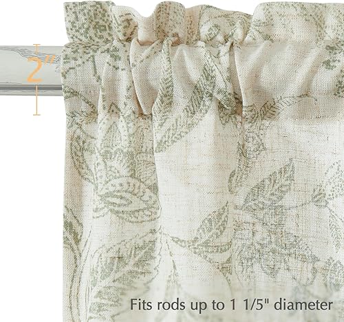 Miniatura 3 de jinchan Cortinas florales de cocina de 24 pulgadas, cortinas de lino con niveles de lino, cortinas de cafetería campestre, cortinas de ventana