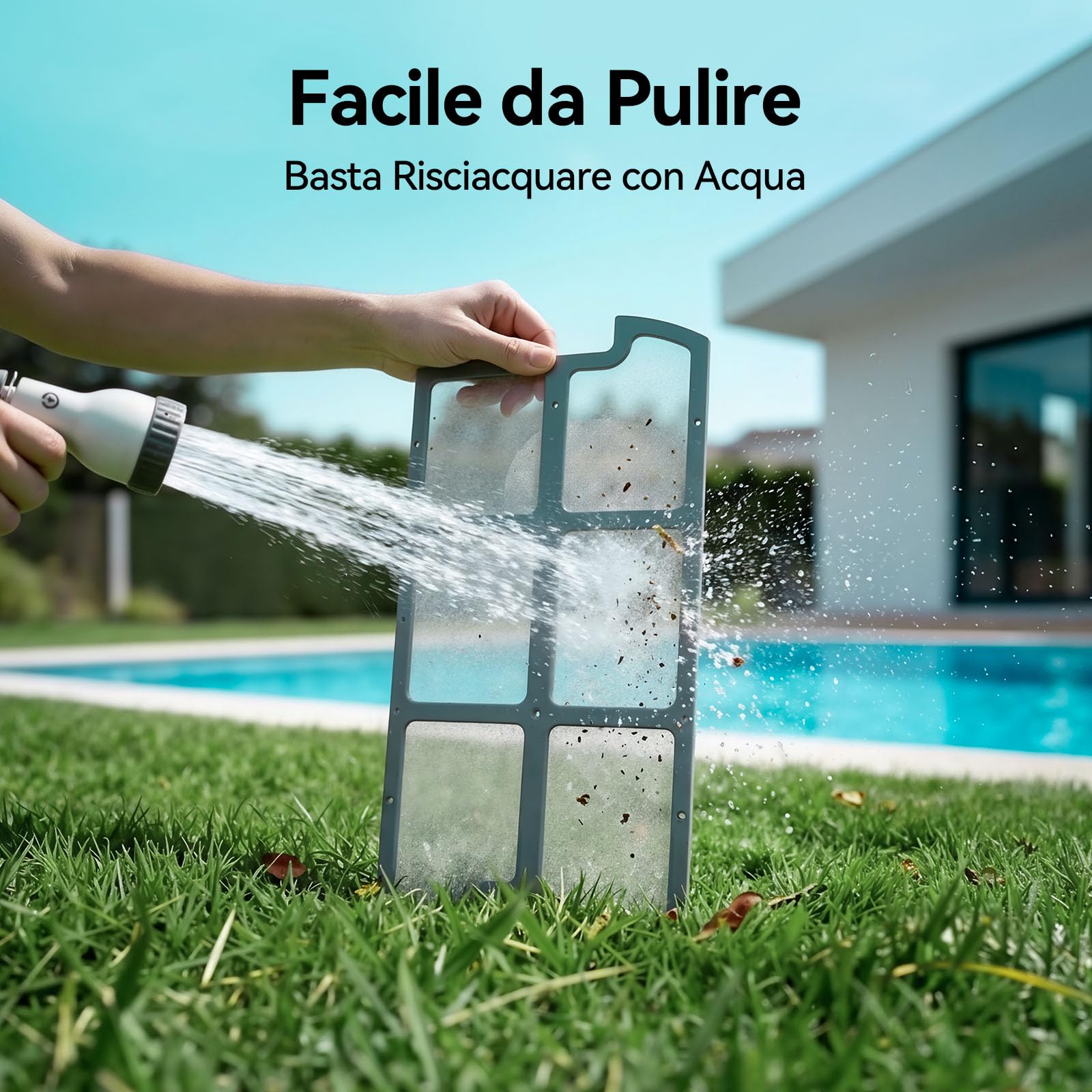Redkey S200 Robot Piscina Senza Fili, 180 Min Autonomia, Doppi Motori, Doppia Aspirazione, Parcheggio Automatico, Robot Piscine Fuori Terra a Fondo Piatto fino a 100 m²