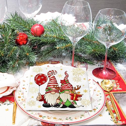 Vista 13 de AnyDesign - Paquete de 80 servilletas de papel para el día de San Valentín, diseño de gnomo y corazón, servilletas decorativas, para almuerzo, cena