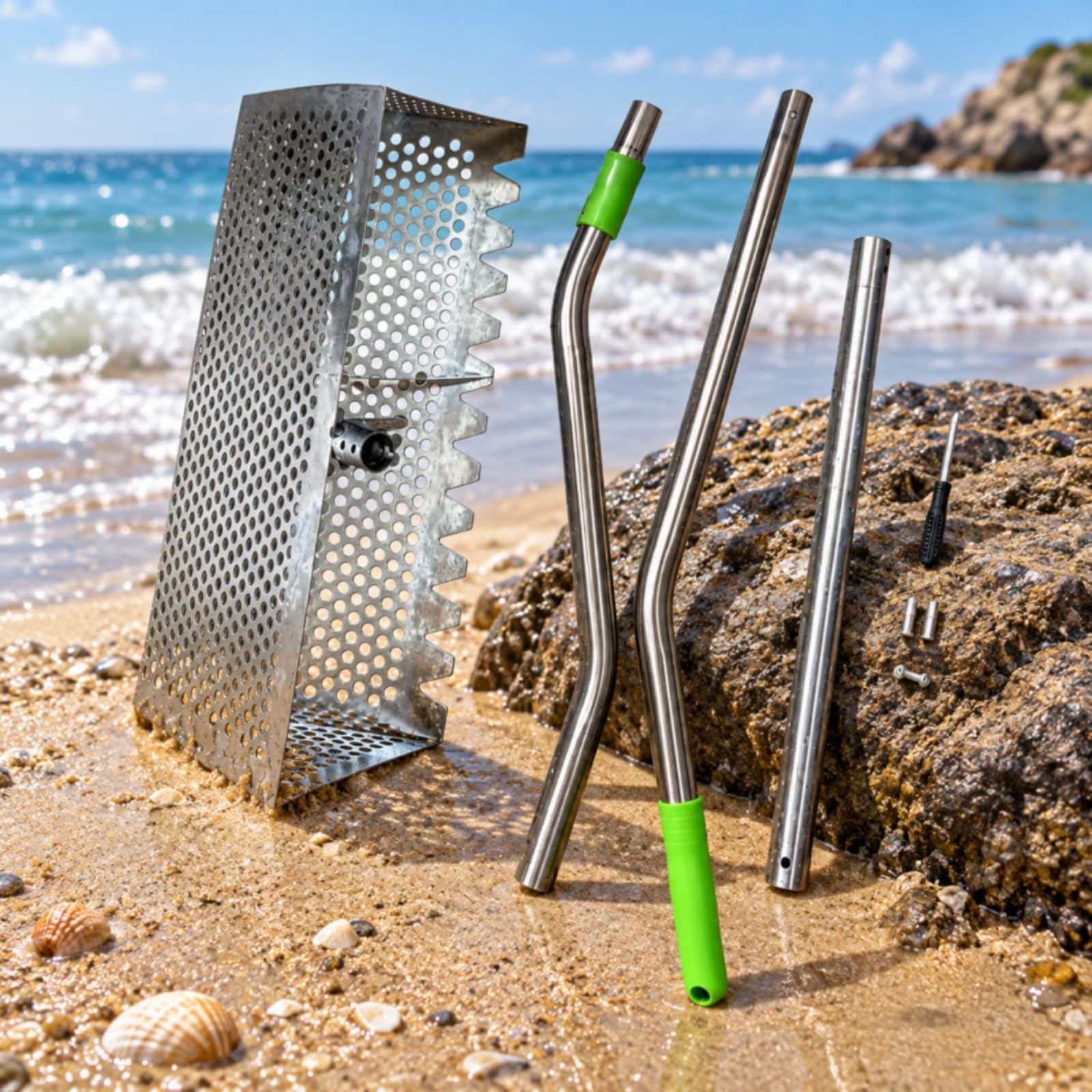 Râteau Démonta Utili à Terre Râteau en Acier Tête Perforée Sdé til Plage pr
