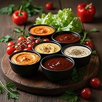 Vista 6 de TP Juego de 6 cuencos de 10 onzas, cuencos de melamina de 4.5 pulgadas para aperitivos, aperitivos, helados, salsas, guarniciones, irrompibles