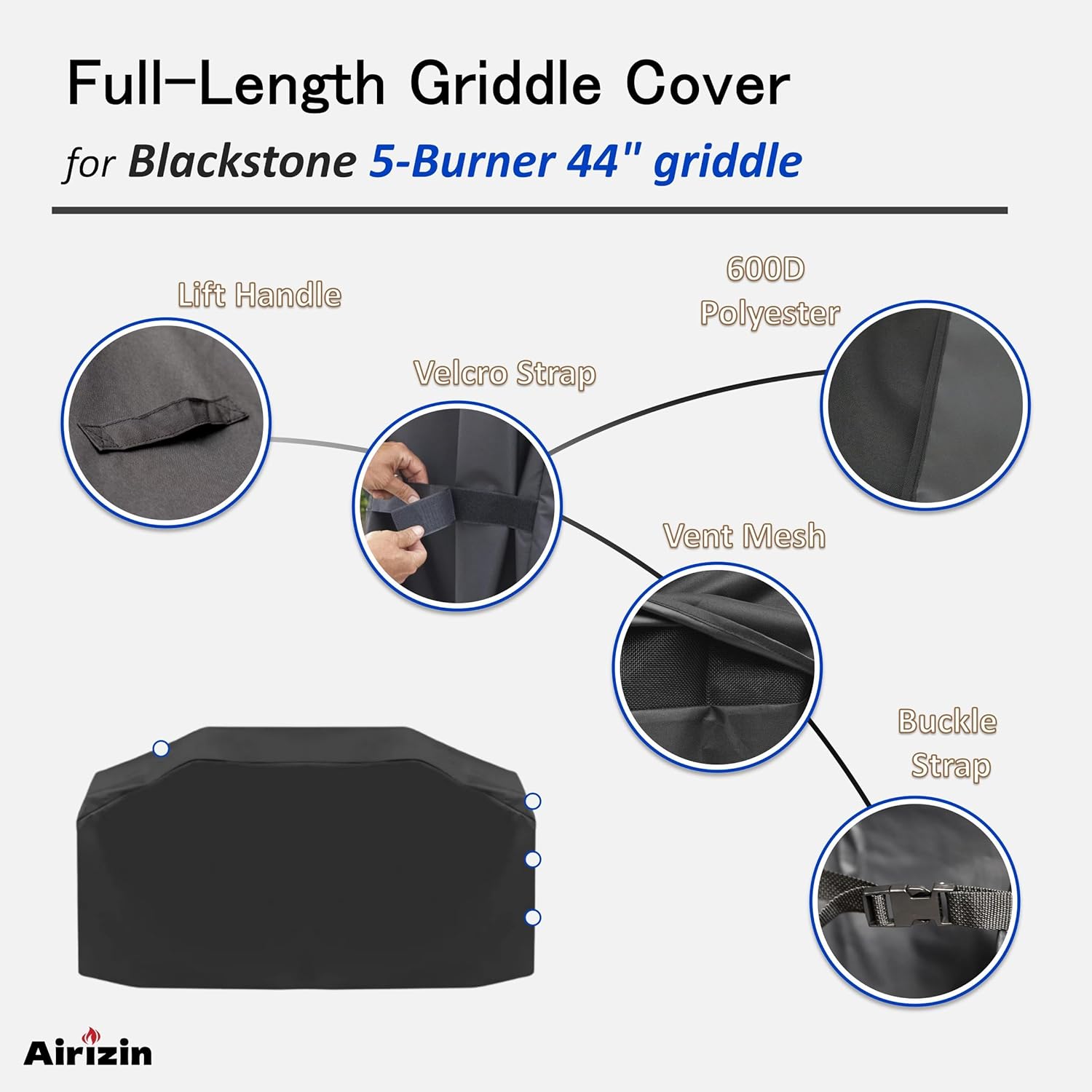 Grill Cover for Blackstone Bronco 5-Burner 44" Omnivore Propane Griddle,for Blackstone 5 Burner Griddle 75 in. Flat Top Grill Cover Accessories