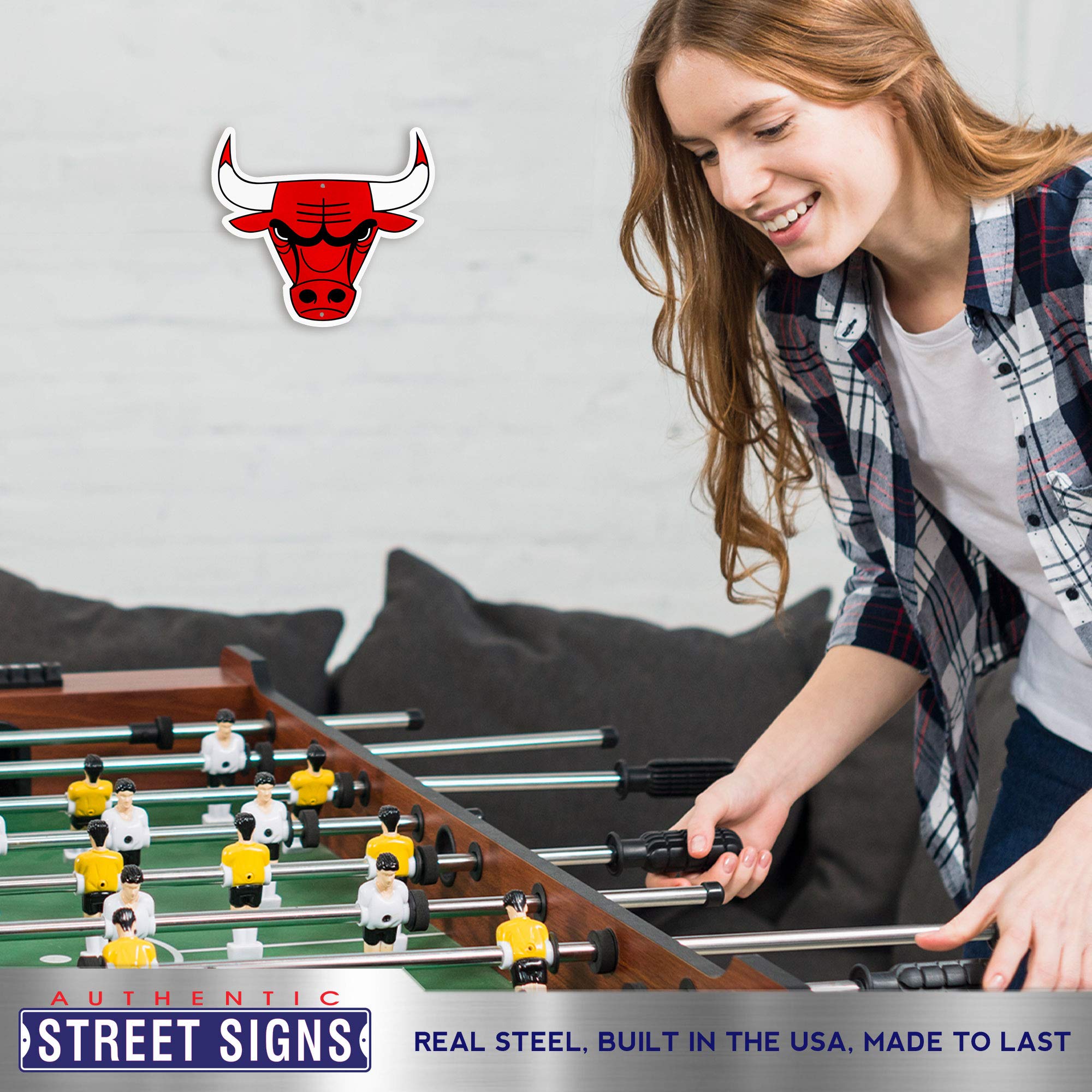 Amazon.com : NBA Chicago Bulls Sign, Laser Cut Steel, Indoor