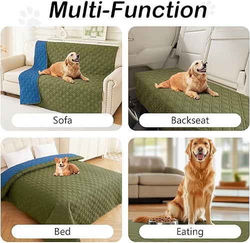 Miniatura 256 de hyha Manta de cama impermeable para perro, mantas suaves para mascotas, funda de sofá impermeable para perros, fundas reversibles lavables para