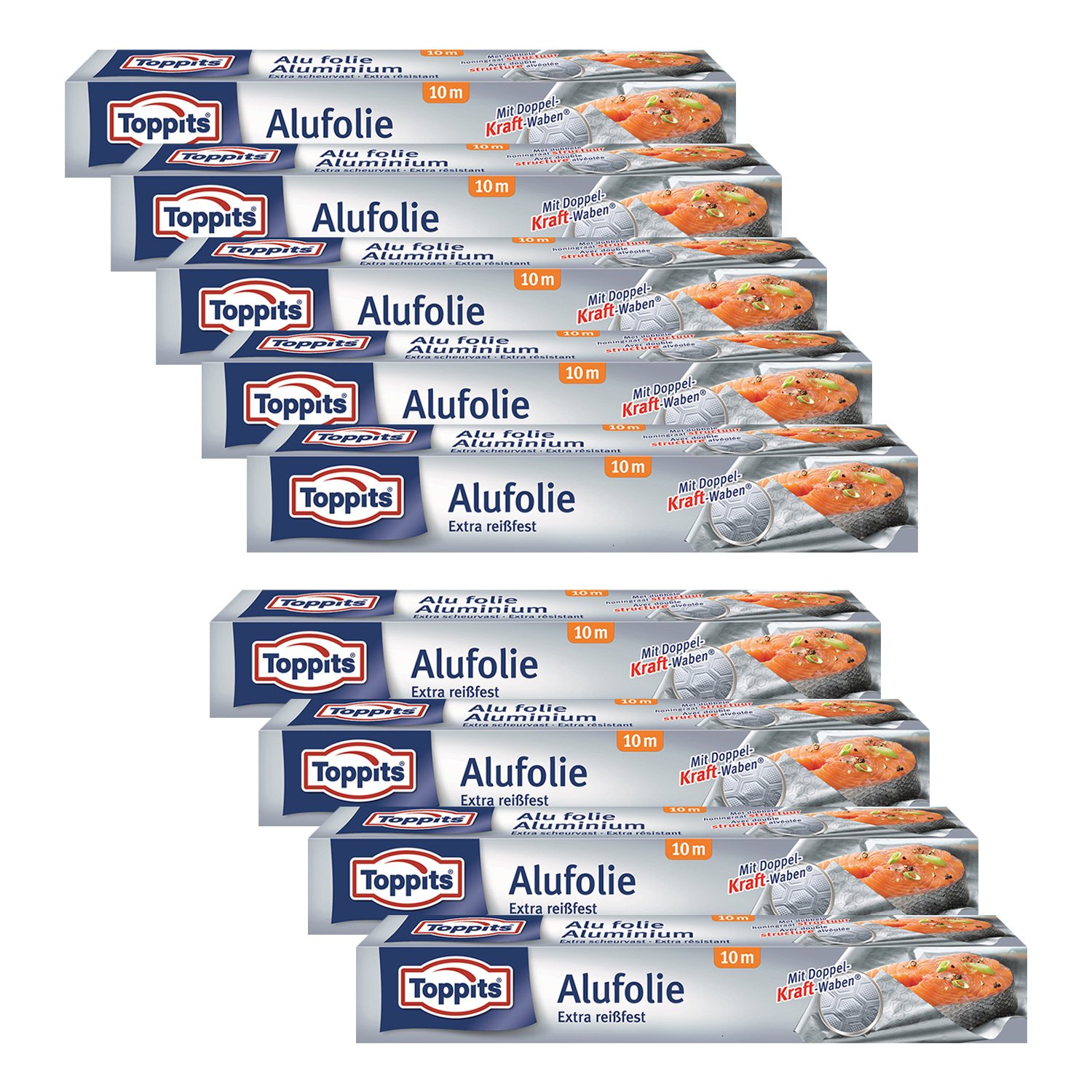 Toppits Pellicola d' alluminio per avvitatori nido d' ape (10 m x 29.5 cm doppia), 9 Pack (9 x 10 metri)