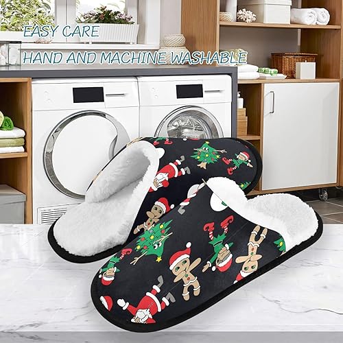 Miniatura 3 de KOPIRIT Christmas Santa Gingerbread Slippers for Women Men Soft Memory Foam Non-Slip Indoor House Slippers for Wedding Party Bedroom Travel Guest,M