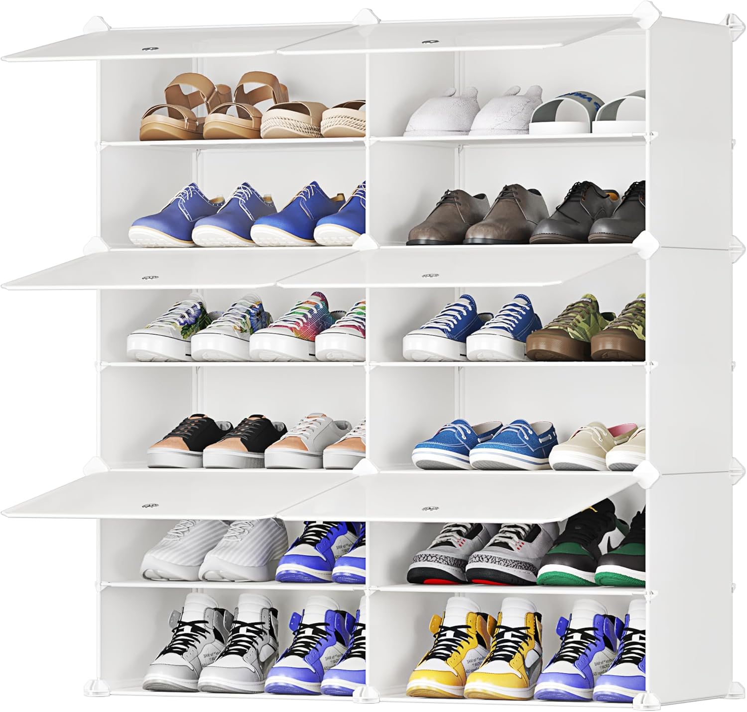 JOISCOPE Shoe Storage, 2 x 6 Tier Cube Storage Unit Shoe Rack Organizer