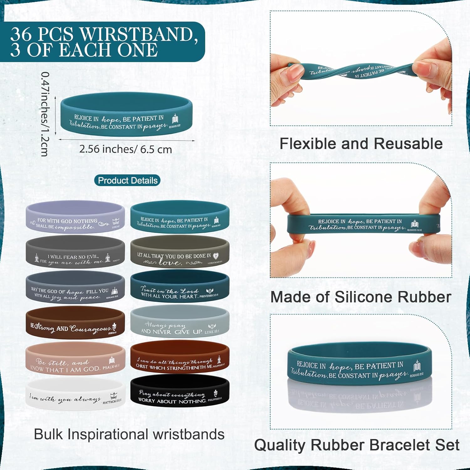 Gueevin Christian Gifts Set Bulk for Mom Bible Verse Notepads Inspirational Mini Ballpoints Silicone Wristband for Women Man of God Church Sunday School Teacher Mothers Day Bible Study Group(36 Sets)