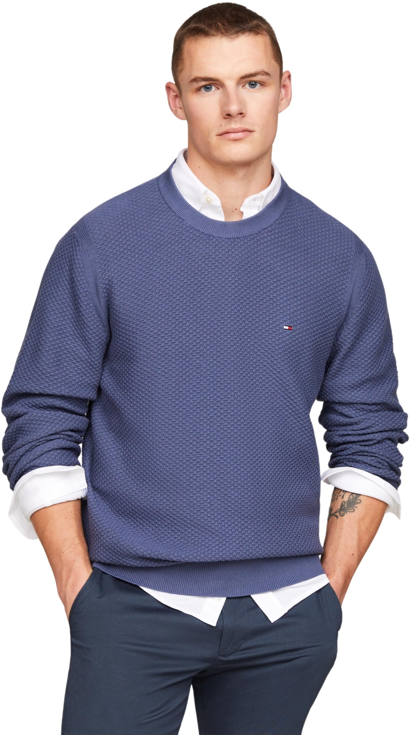 Tommy Hilfiger Jersey para Hombre Crew Neck Jersey de Punto