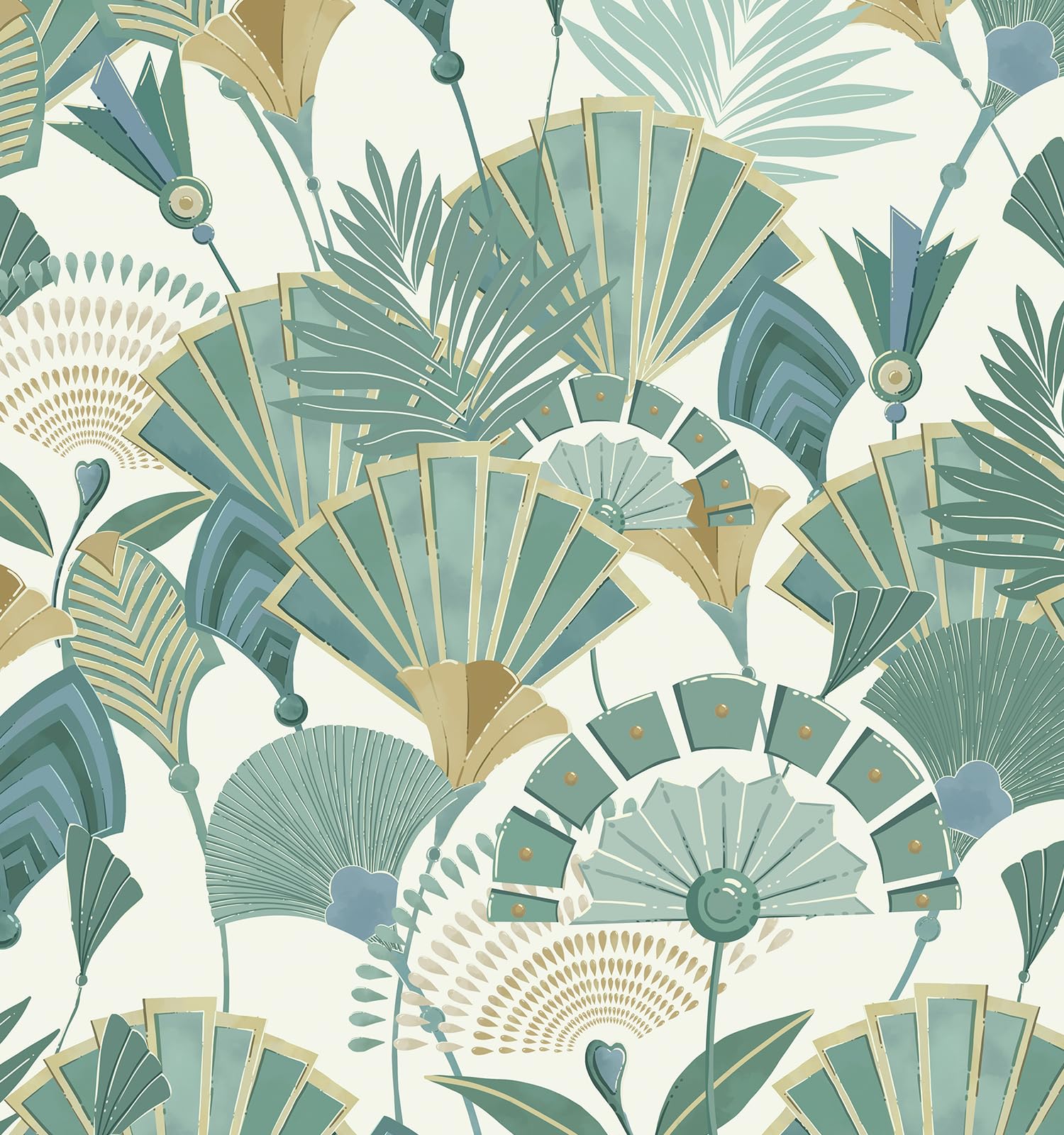 GloryTik Peel and Stick Wallpaper Green Floral Leaf Contact Paper Removable Self Adhesive Modern Wallpaper Tropical Leaves Forest Wall Paper Bathroom Bedroom Laundry Room 16.14 x393.7