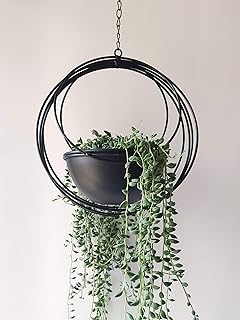RISEON Boho Metal Plant Hanger,Metal Geometric Hanging Planter, Modern P...