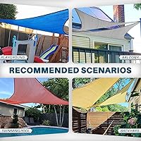 Vista 6 de Coarbor Toldo tipo vela de 12 x 12 x 12 pies, para exteriores, resistente, triangular, tela para patio, jardín, terraza, pérgola, toldo azul