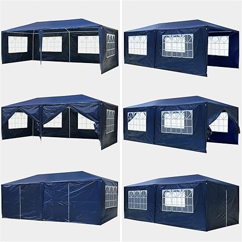 Miniatura 32 de Yescom 20 x 10 pies, color blanco para fiesta de boda al aire libre, patio, toldo cerrado con toldo extraíble de pared lateral, refugio solar