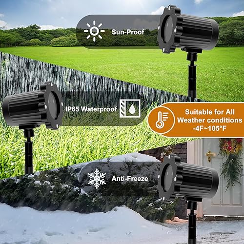 Miniatura 5 de Proyector de luces de Navidad al aire libre, decoraciones de Navidad impermeables, proyector de luces LED con temporizador de control remoto, luz de