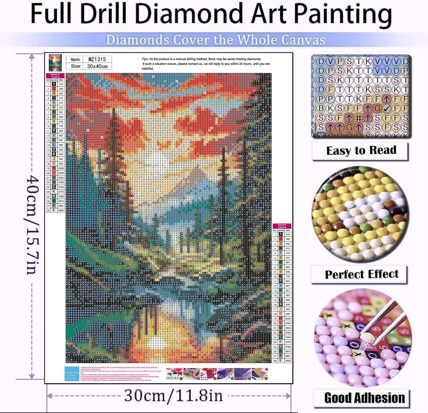Xylogist Mountain Diamond Art Kits for Adults, Forest Diamond Painting for Beginner, 5D Scenery Diamonds Painting, DIY Round Full Drill Gem Art Crafts Kit Home Wall Decor 12x16 inch