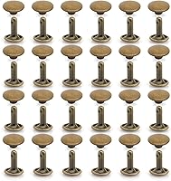Vista 2 de CRAFTMEMORE Remache de cuero de 0.354 in x 0.472 in, remaches de doble tapa, remaches tubulares de metal rápido, remaches de cuero, 50