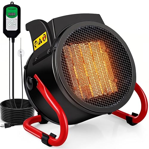 Greenhouse Heater with Thermostat, Auto Power Control with Digital Temperature