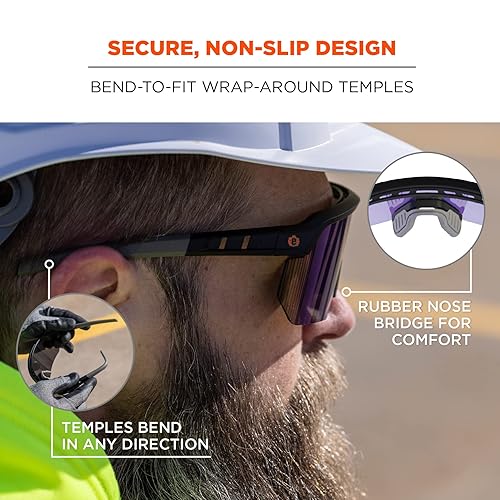 Miniatura 4 de Ergodyne Skullerz AEGIR - Lentes de sol de seguridad, lentes espejados, ANSI z87.1