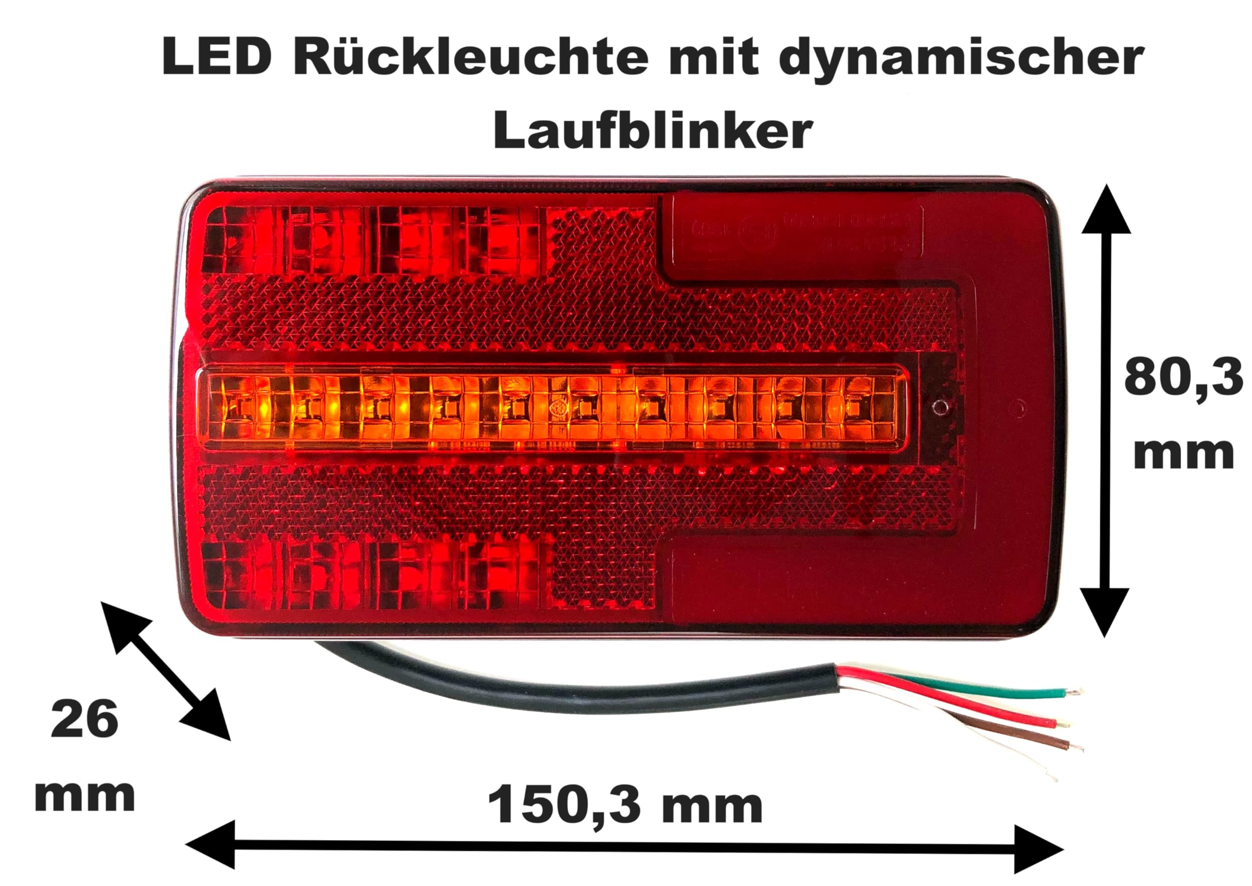 2 x 4 fanali posteriori a LED al neon per camion, rimorchi, rimorchi