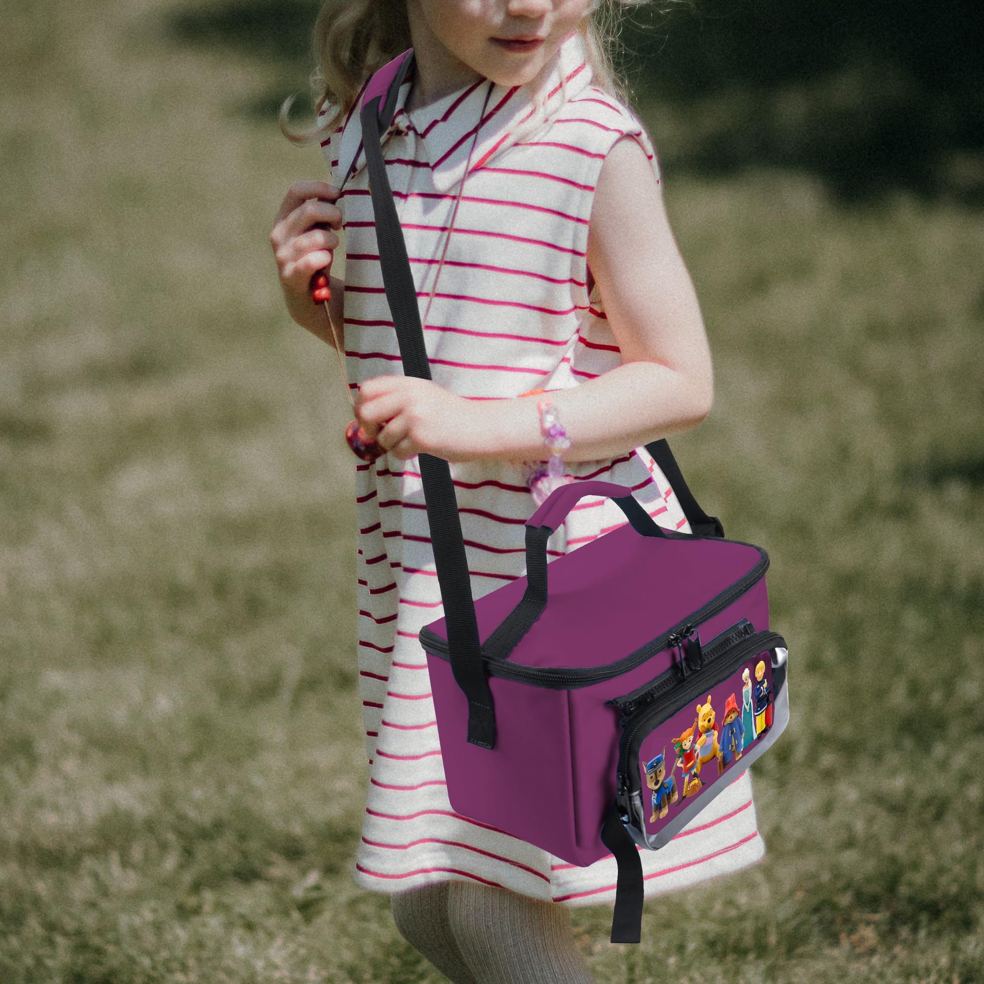 Annmore Sac pour Toniebox, Figurines et Casque, Violet | Compatible avec Toniebox 2 et 1, compartiments intérieurs réglables, sachet transparent amovible