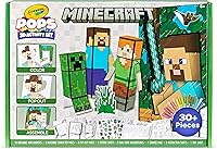 Crayola Minecraft POPs 3D Art Kit for Kids - Build 3D Characters, Coloring Pages, Markers & Stickers, Minecraft Toys Gift