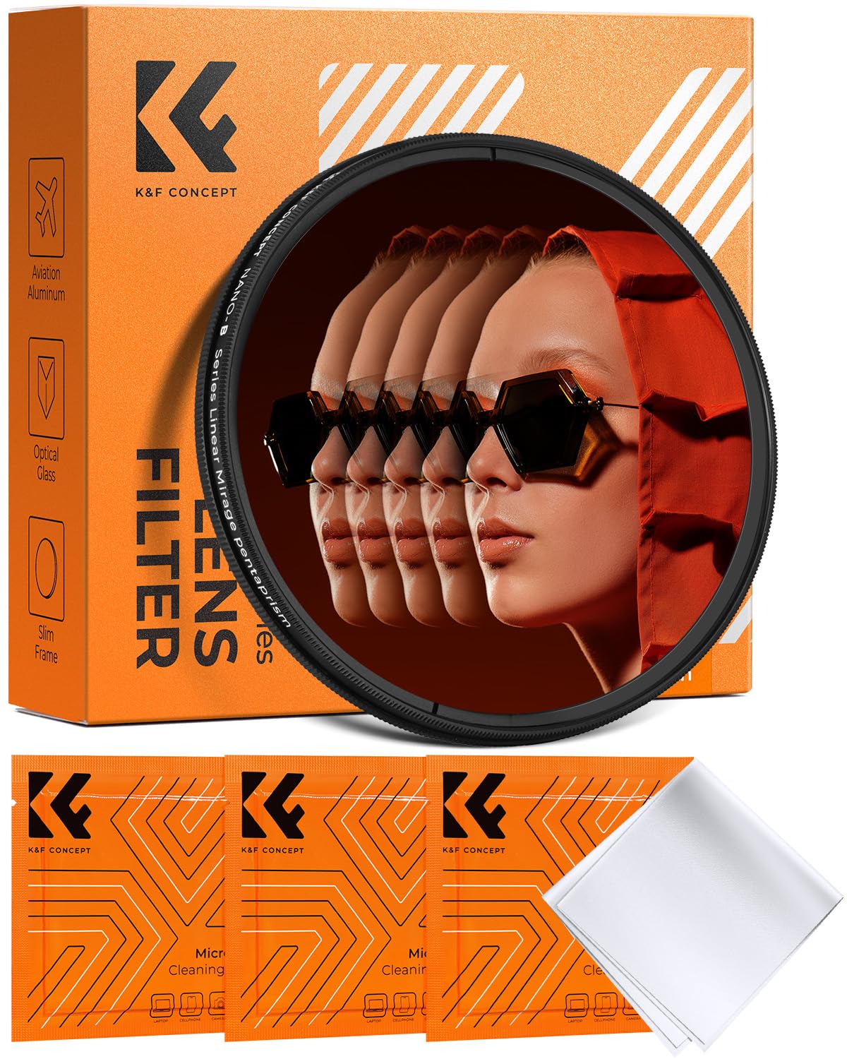 K&F CONCEPT 82mm Filtre Effet Spécial-Prismatique Linéaire 5 Prismes pour Objectif Appareil Photo