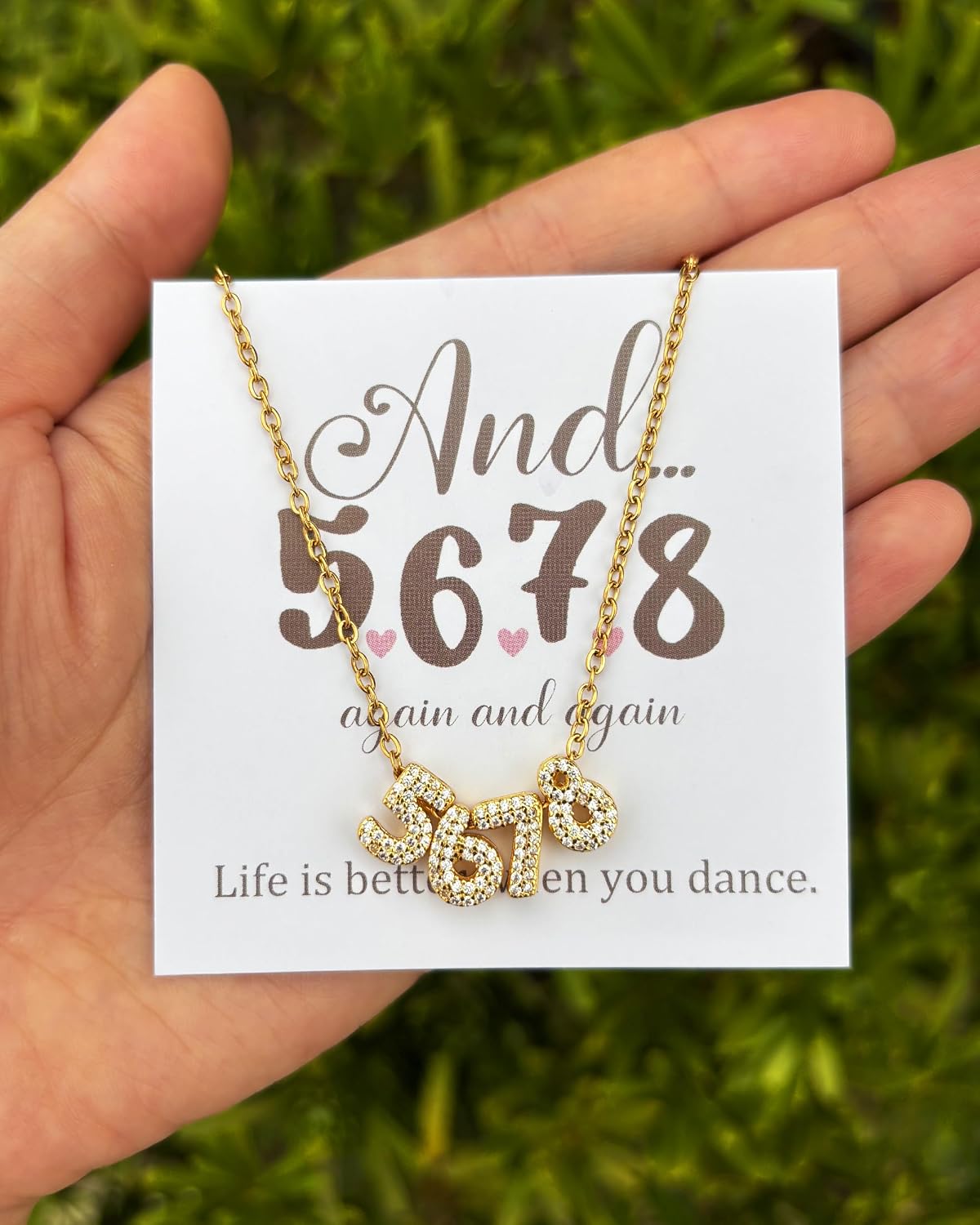 Dance Team Gifts Dance Teacher Gifts for Cheerleaders Dancer Necklace 5678 Dance Countdown Cheer Ballerina Necklace