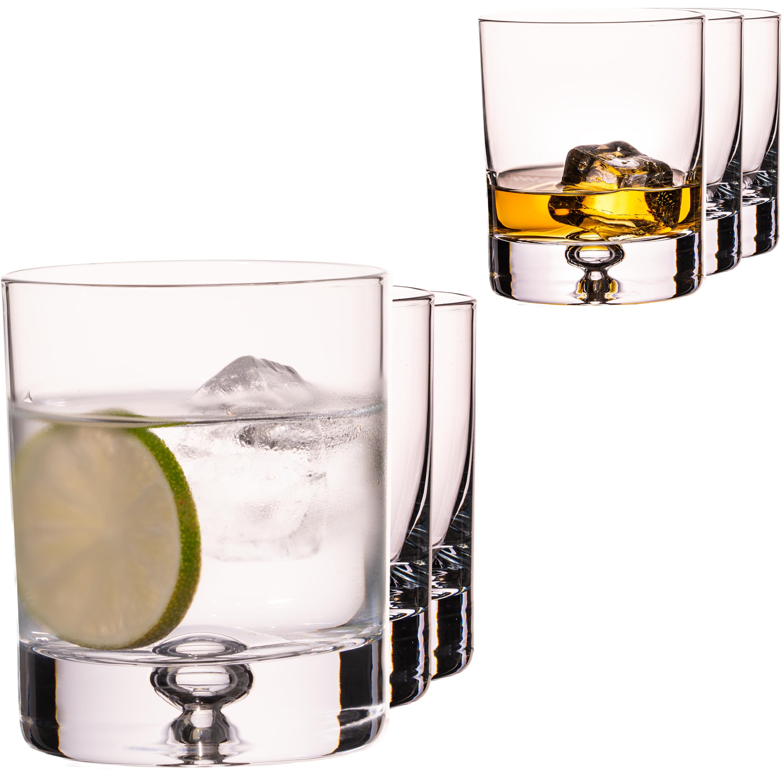 Imperial Lot de 6 verres – 300 ml – En verre Crystalline – Série « Lisbonne » - Verres à eau avec bulle d'air dans le fond - Fabriqués à la main
