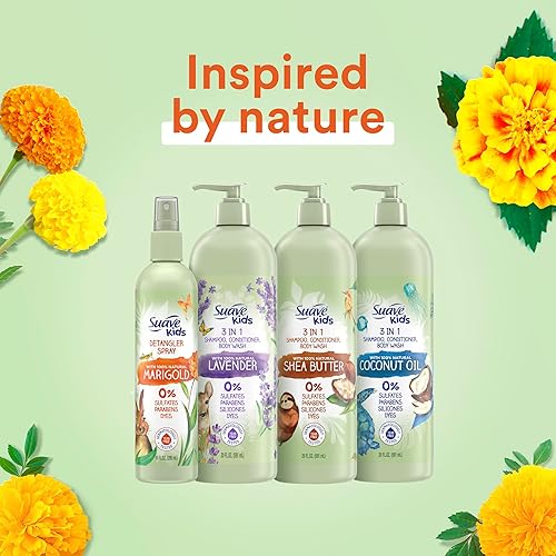 Miniatura 8 de Suave Champú y acondicionador para rizos, almendra dulce y miel, paquete de 2 unidades + espray desenredante para niños con caléndula 100% natural,