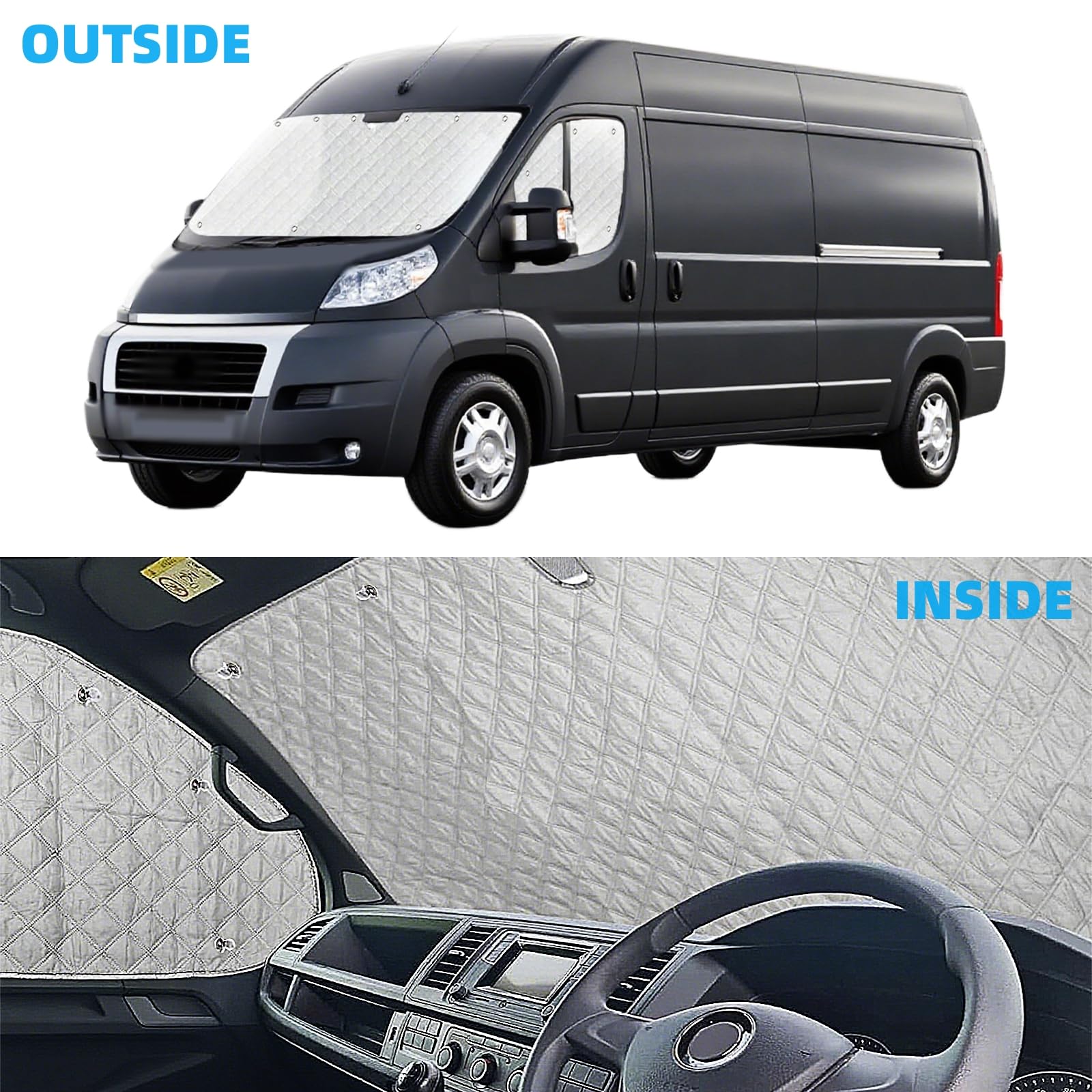 3 stuks zonwerende thermomatten geschikt voor Fiat Ducato