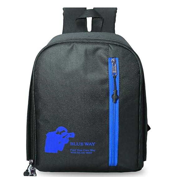 BLUEWAY Waterproof Camera Black Bag | Lightweight | Well Padded camera insert and dividers | Organized Dedicated Pockets | DSLR Backpack | Accessory Carry Case for All DSLR Cameras Small 15 L