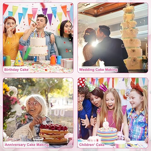 Miniatura 3 de Aufind Juego de 85 varillas de plástico para tartas, 20 varillas de soporte de plástico blanco con 5 placas separadoras de pasteles para pasteles de