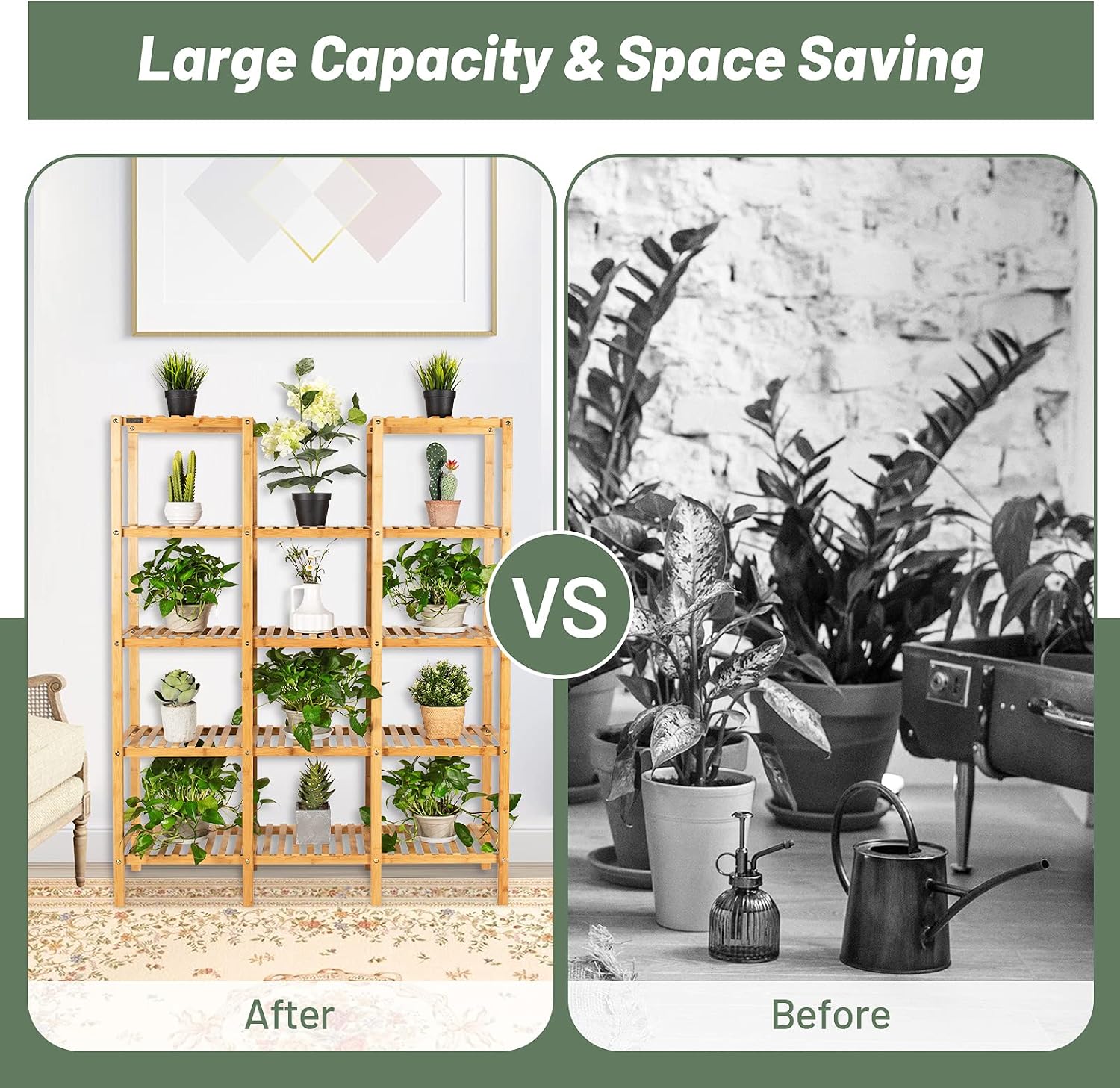 Up To 40% OFF Costway Bamboo Utility Shelf Bathroom Rack Plant Display Stand 5-Tier Storage Organizer Rack Cube W/Several Cell Closet Storage Cabinet (12-Pots) Super Deal Product Costway Bamboo Utility Shelf Bathroom Rack Plant Display Stand 5-Tier Storage Organizer Rack Cube W/Several Cell Closet Storage Cabinet (12-Pots)