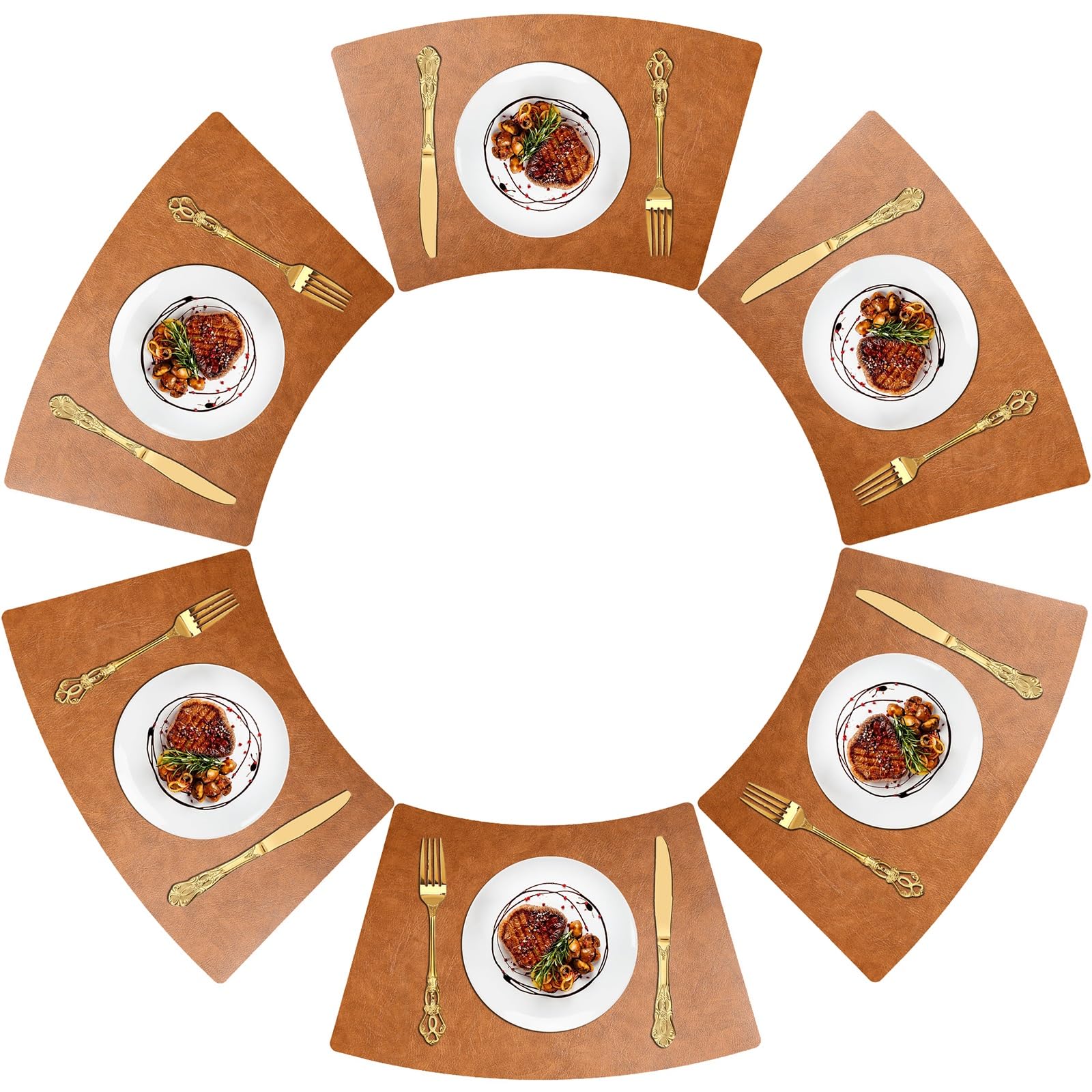 Set de table triangulaire marron résistant à la chaleur pour table ronde
