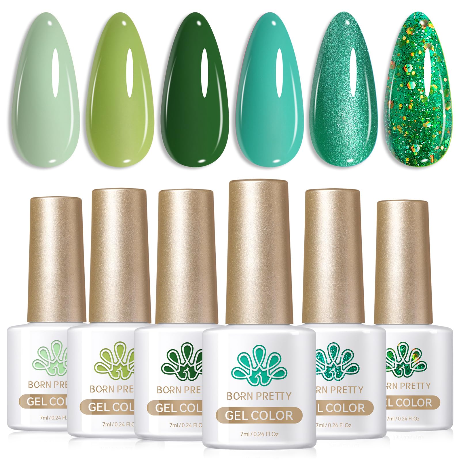 Amazon.com: Born Pretty Green Gel Nail Polish, Spring Summer