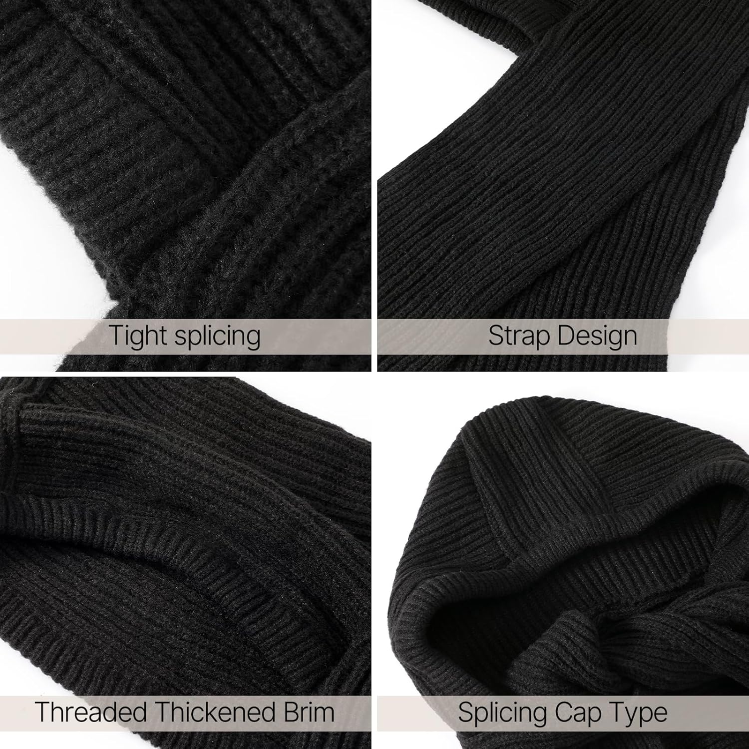 Pleneal Winter Hats for Women, Warm Hooded Cover Ears Hat with Knit Scarf for Women Balaclava Beanie Hat - Image 3