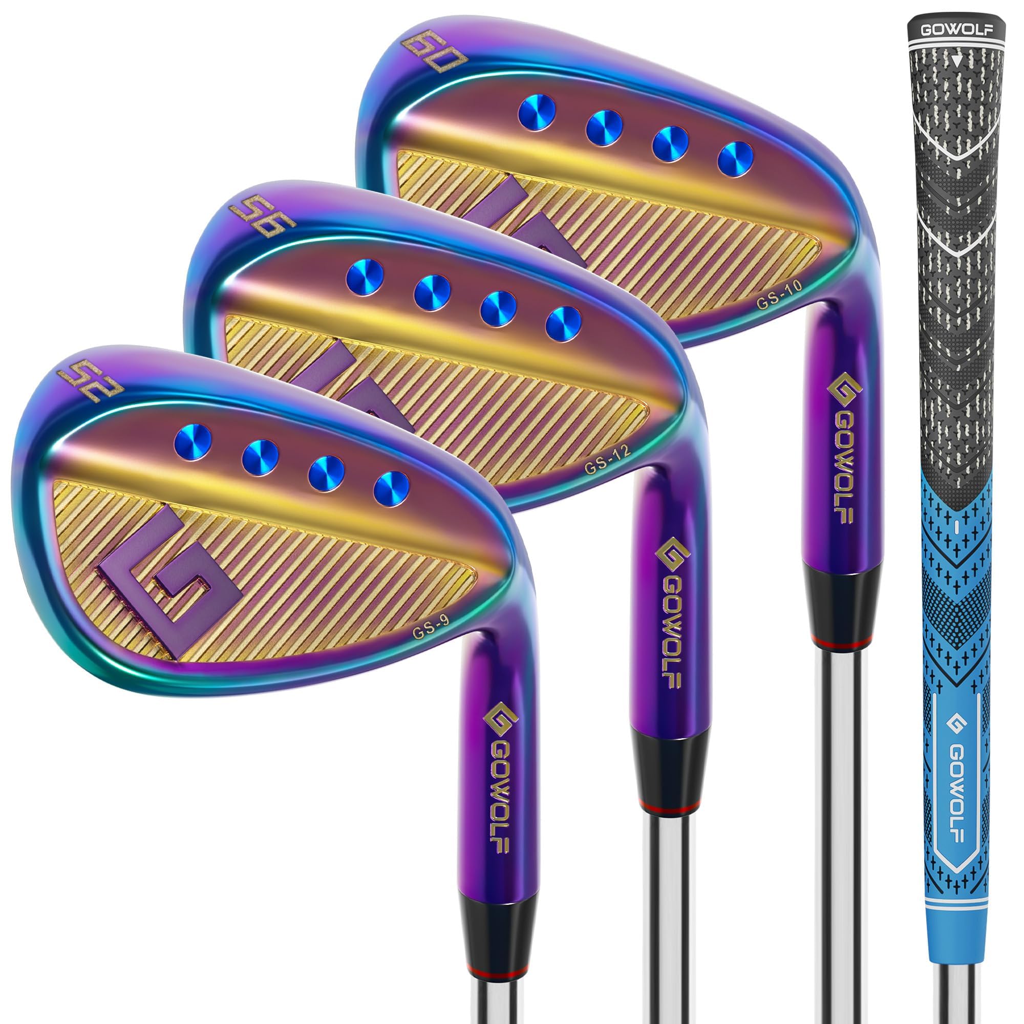 Gowolf Premium Forged Full Face Golf Wedges 50/52/54/56/58/60/69 Degree Individual or Set for Men, Right Hand Gap Wedge Sand Wedge Lob Wedge, Golf Clubs CNC Milled Face for More Spin - Great Golf Gift