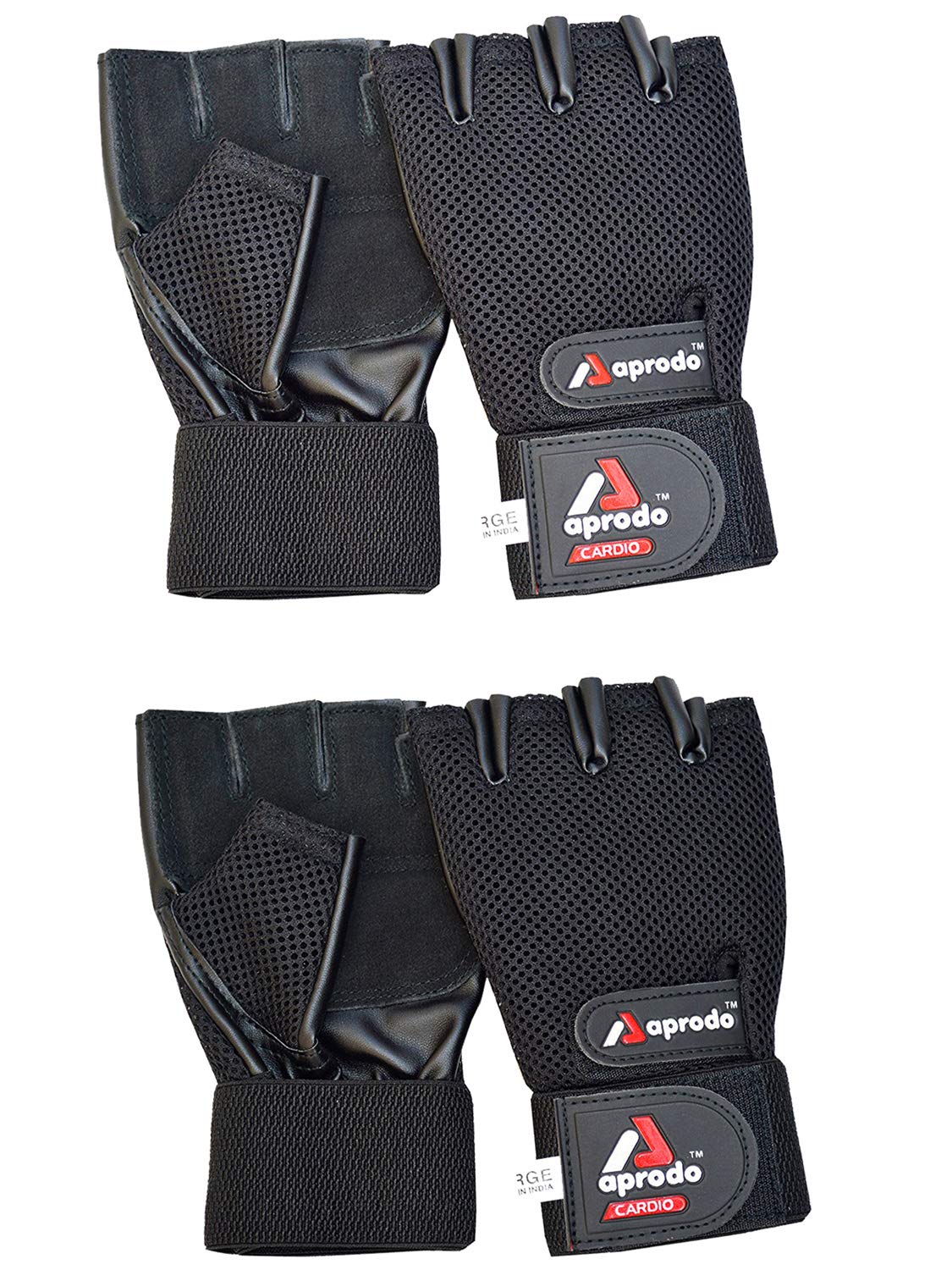 Aprodo Cardio Fitness Gym Gloves, (Pack of 2 Pair) Leather Palm Long Wrist Support, (Small) (B084VQLW6K) Amazon Price History, Amazon Price Tracker