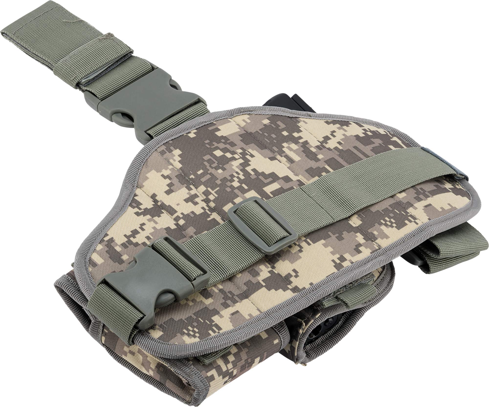 Evike Airsoft - Matrix Drop Leg MOLLE Platform w/Holster and Pouch Set (Color: ACU)