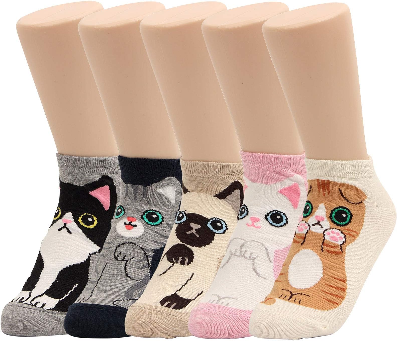 WOWFOOT Women Girls Sweet Animal Zoo Cute Funny Novelty Crew Dog Cat Owl Penguin Socks