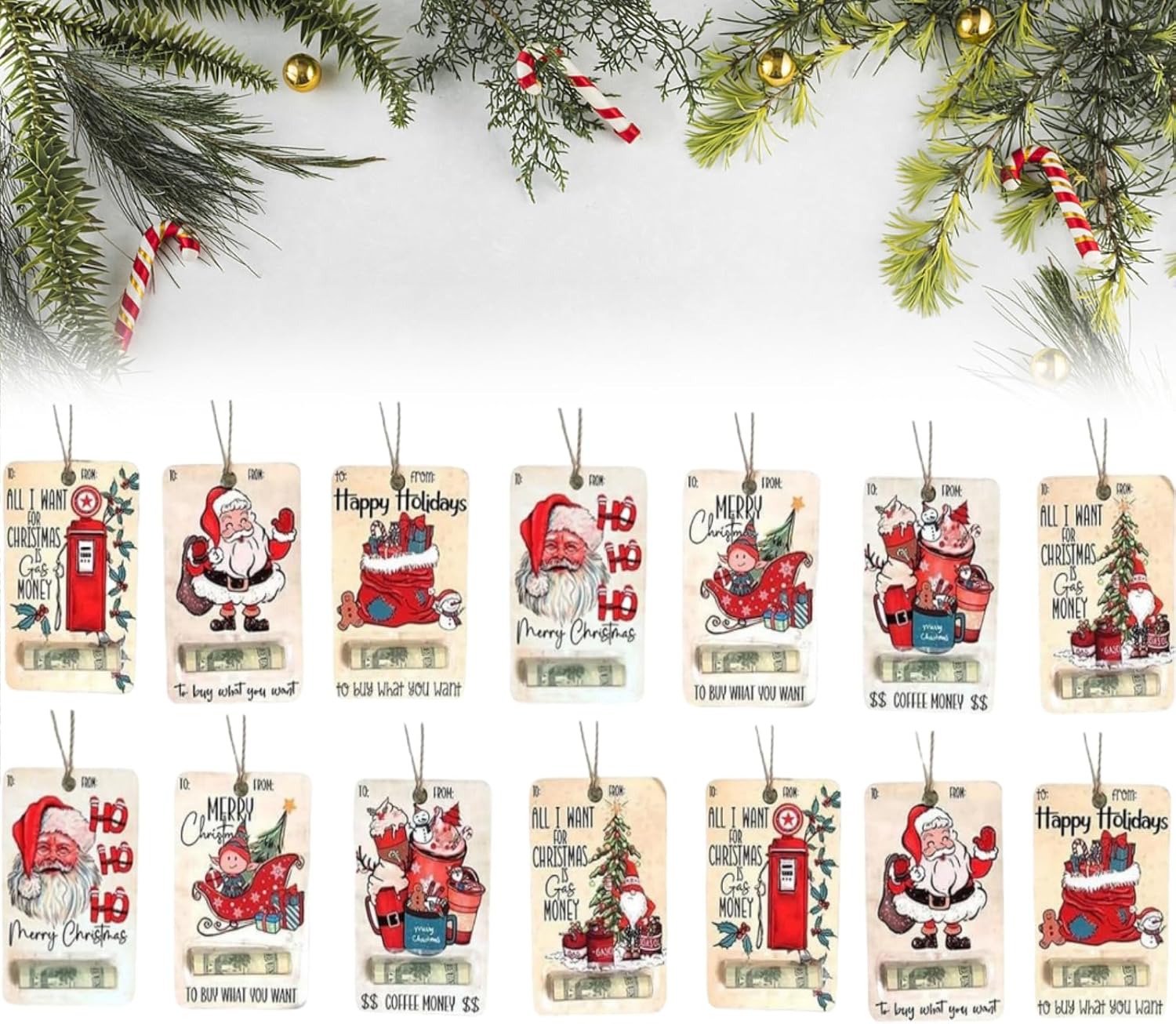 Christmas Money Holders Gift, Happy Santa Christmas Money