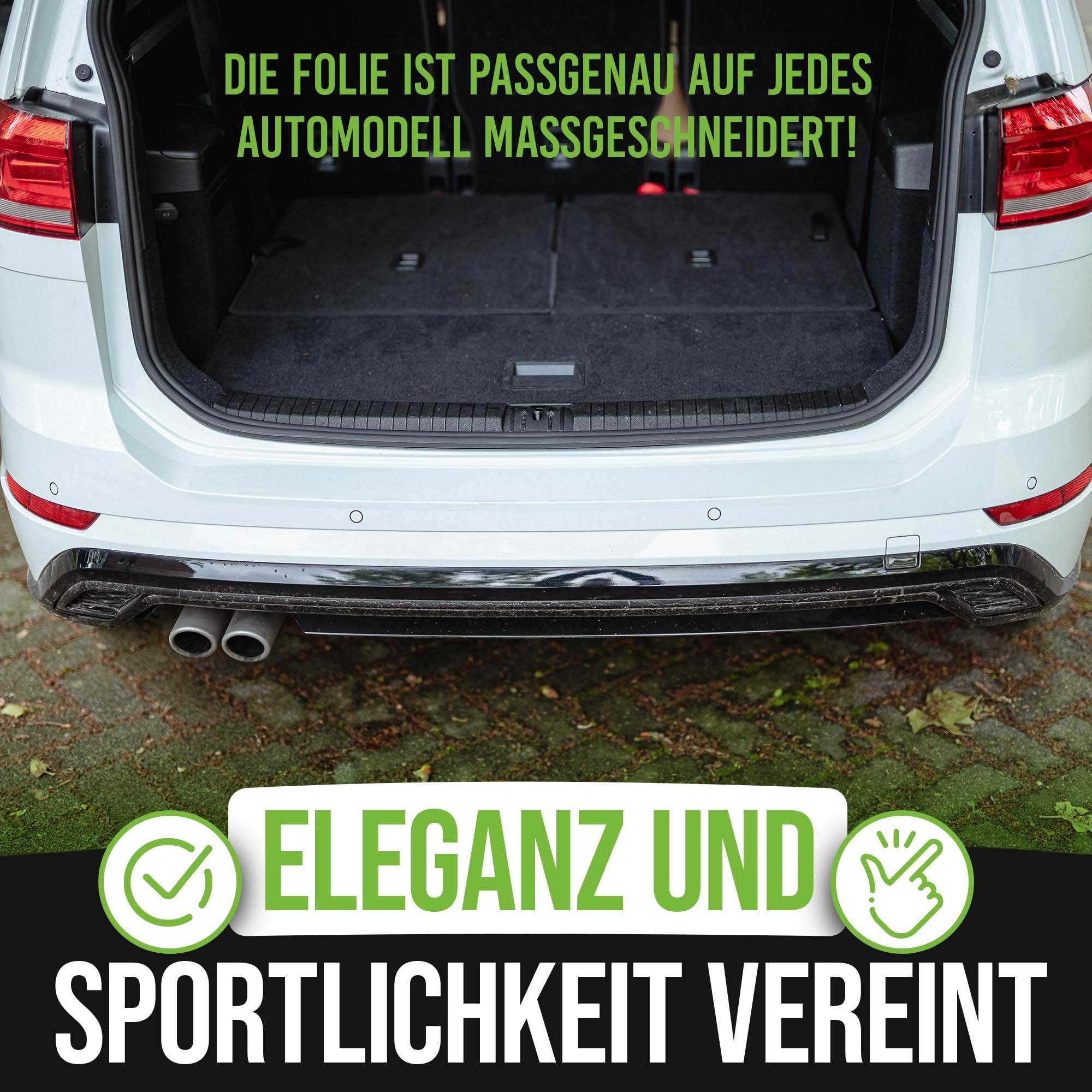 Osłona progu bagażnika pasująca do VW T7 Multivan od 2021, zestaw folii ochronnej do lakieru, rakla i ściereczka z mikrofibry, ochrona zderzaka, ochrona przed zarysowaniami, folia ochronna,