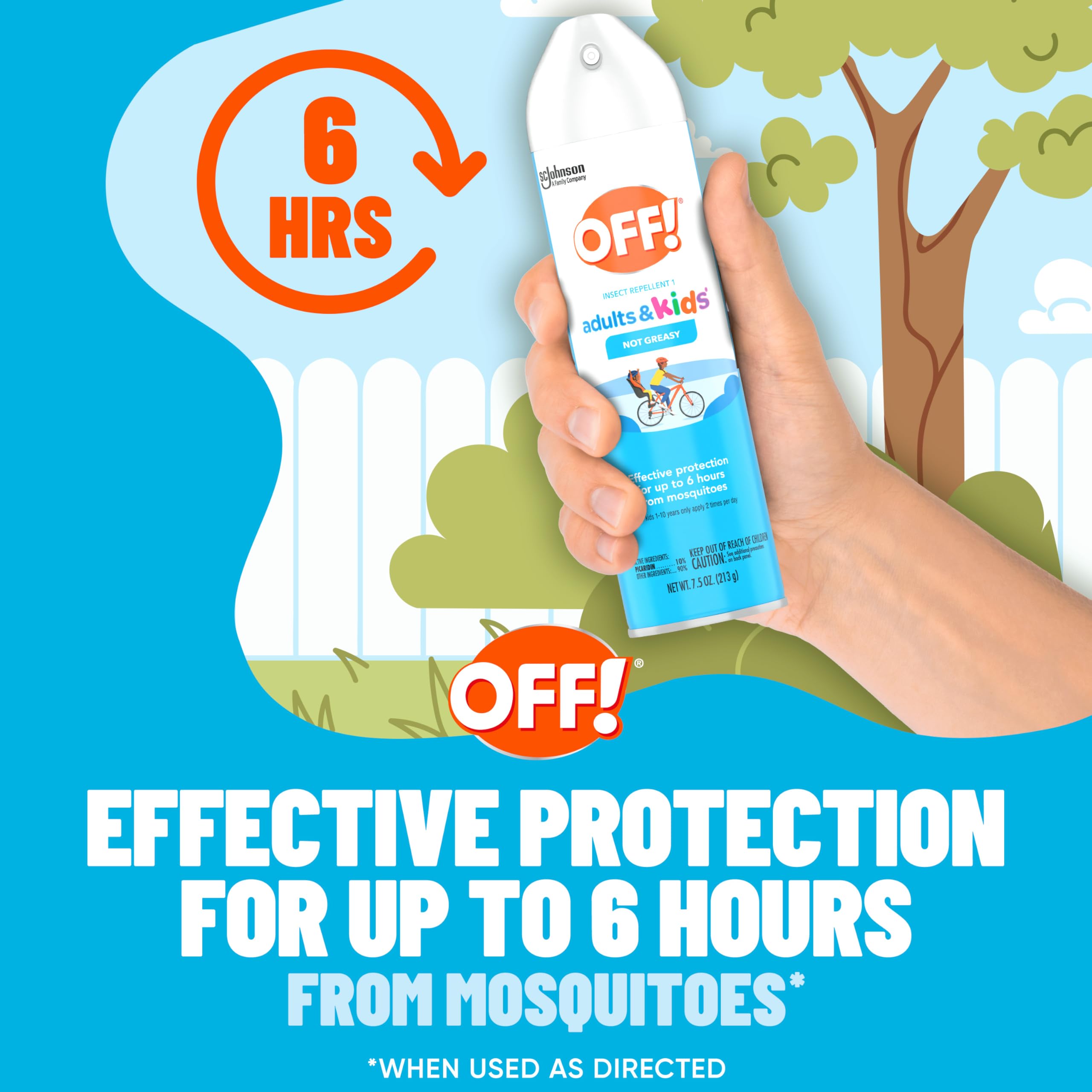 OFF! Insect Repellent Aerosol for Adults & Kids, Fragrance-Free Bug Spray for Everyday Protection from Mosquitoes, 7.5 Oz