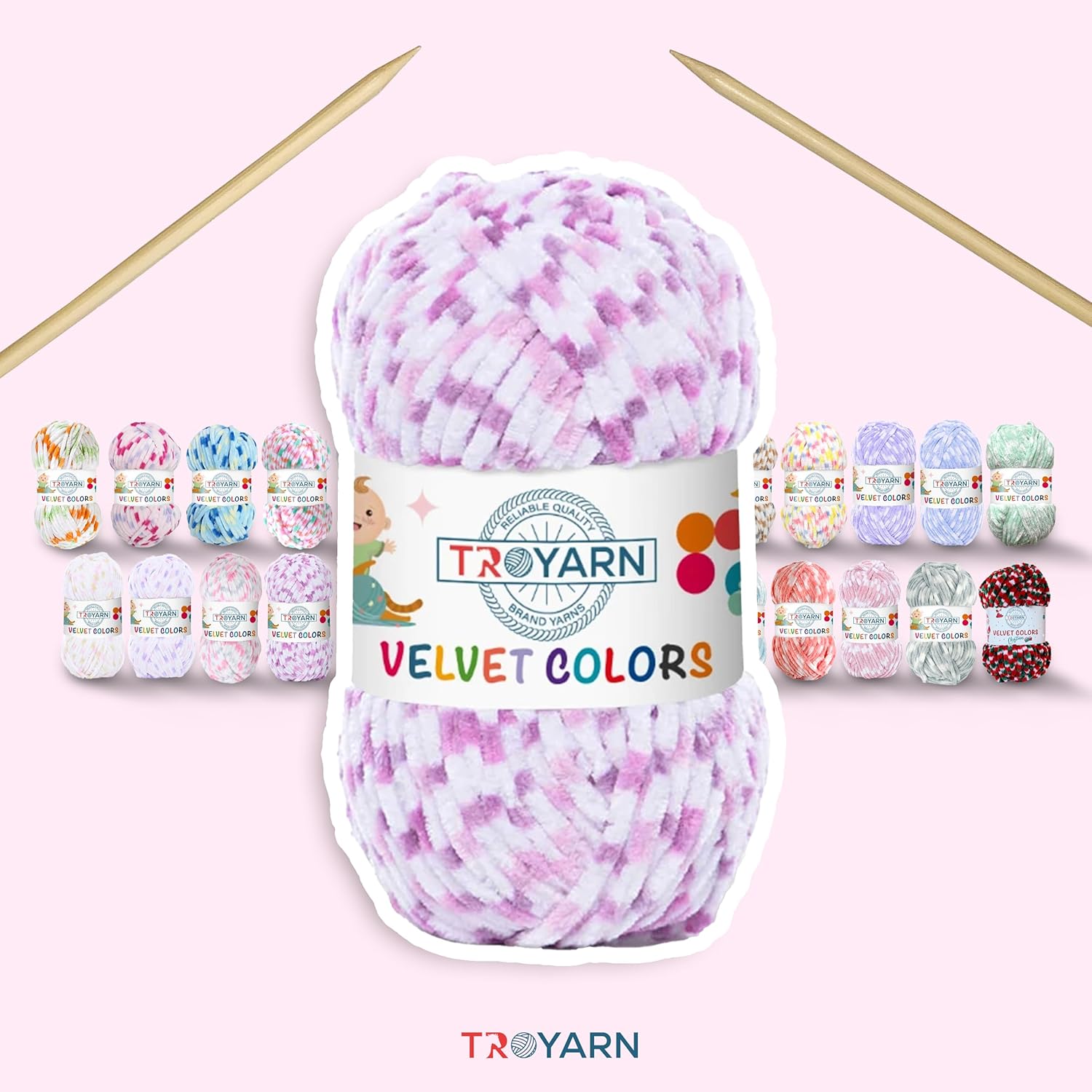 Troyarn Velvet Colors (3- Skeins Pack) Chenille Blanket Amigurumi Yarn for Crocheting and Knitting Super Bulky 3x100 gr (3x131 yds) (10219)