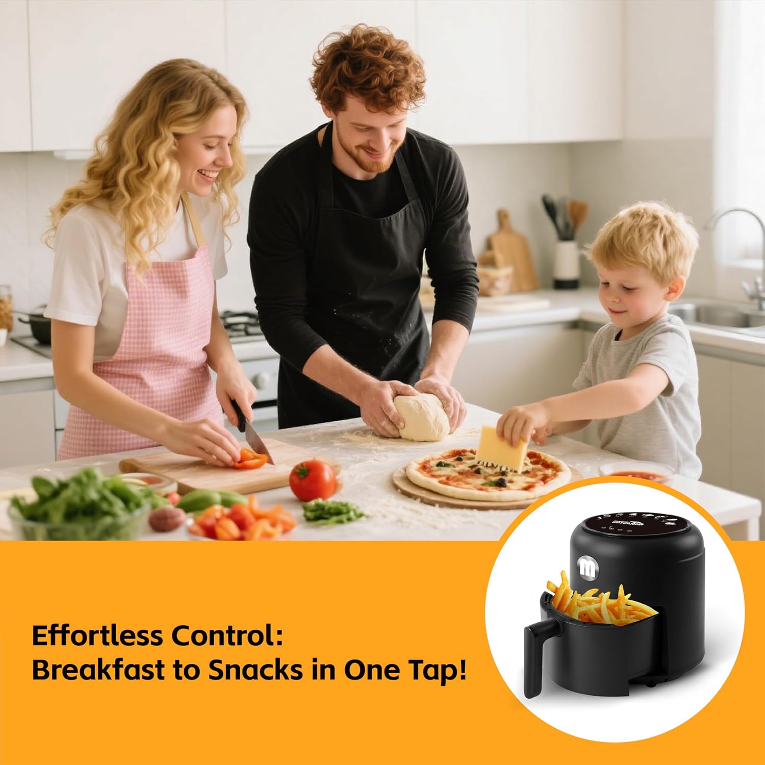 2.8QT Mini Digital Air Fryer for 1-2 People, Includes 20 Liners & Dishwasher-Safe Basket for Fast Breakfast & Snacks, Stainless Steel