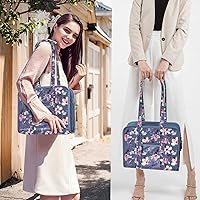 Vista 7 de FINPAC Bolsa de almacenamiento de suministros de costura y manualidades, bolsa organizadora de viaje de gran capacidad con bolsillos transparentes