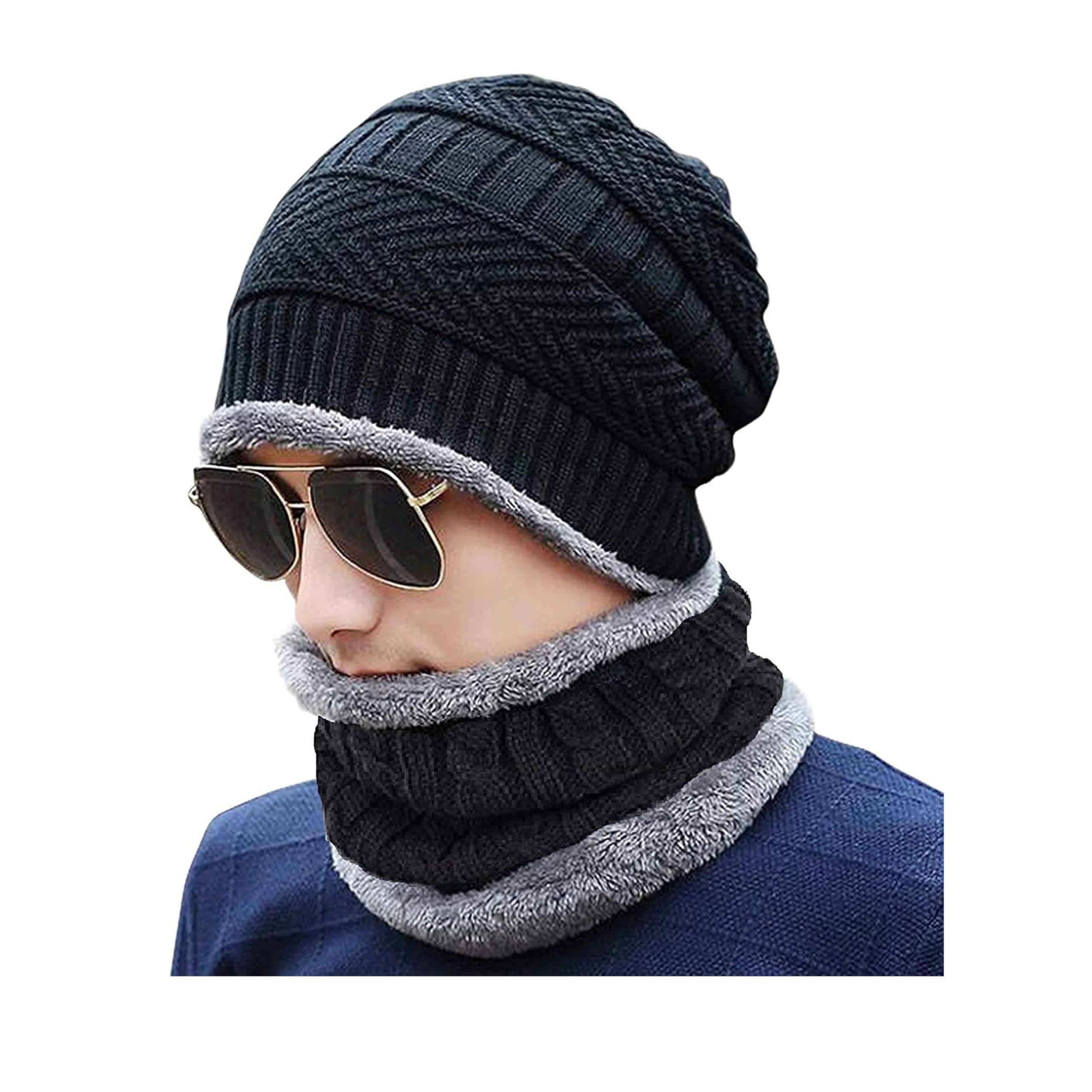 Cap & Muffler for Mens & Women – Winter Cap for Men – Men’s Woolen Cap with Neck Muffler – Winter Muffler for Women – Soft Woolen Muffler & Cap for Men & Women Multicolor-image-44